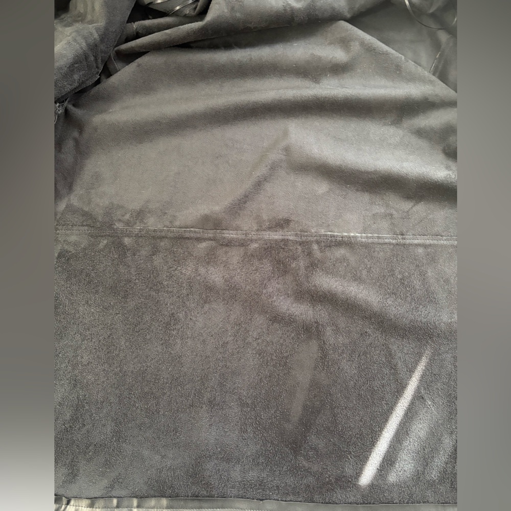 Zara Faux Leather Overshirt Black Oversized Snap - Picture 9 of 10